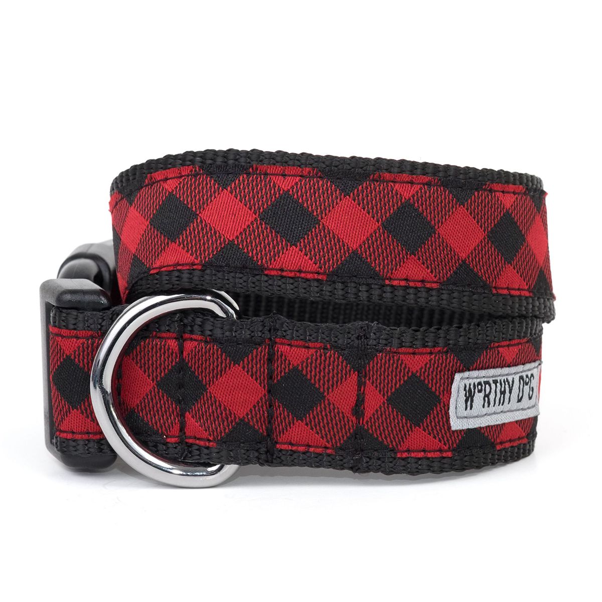 Bias Buffalo Plaid Dog Collar Red/Black
