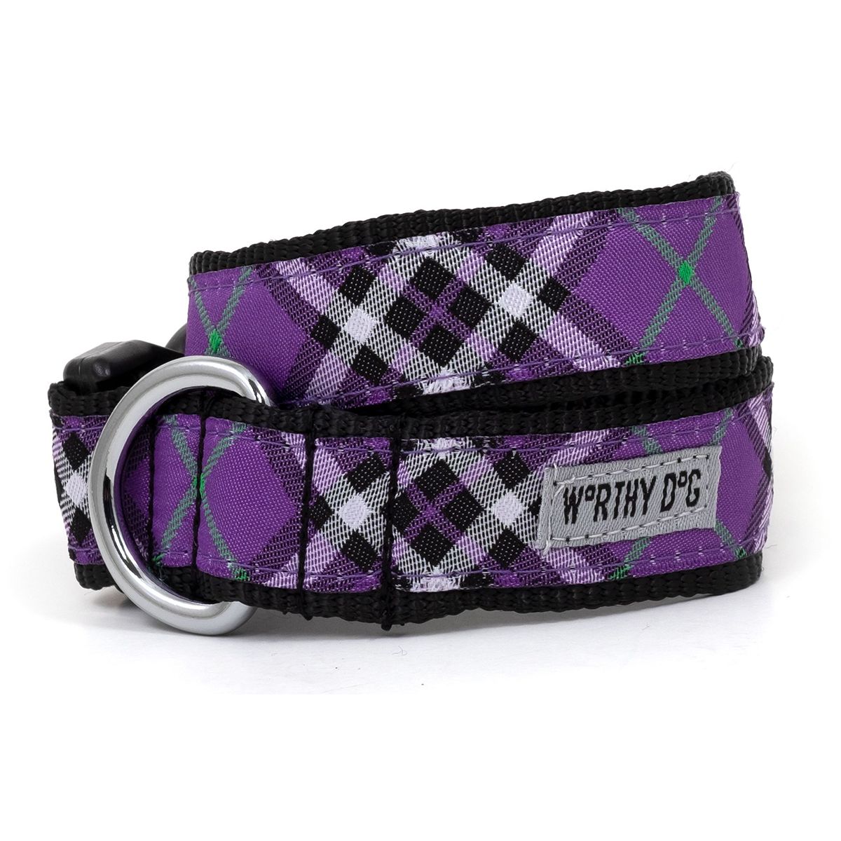 Bias Plaid Dog Collar Purple